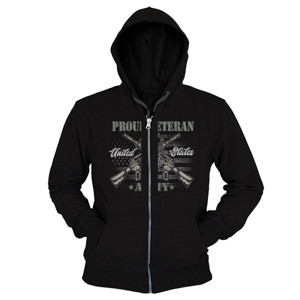 Hoodie Zipper Kaos Pria - Proud Of Veteran US Army