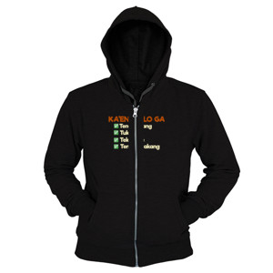 Hoodie Zipper Kaos Ruteng ka'eng kilo