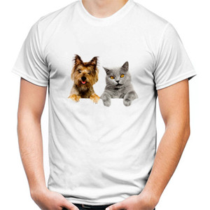 Kaos Anjing Kucing Berteman