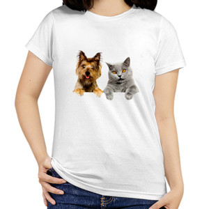 Kaos Anjing Kucing Berteman