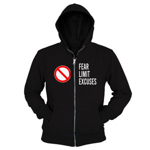 Hoodie Zipper No Fear No Limit No Excuses