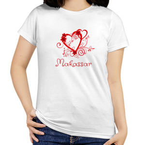 Kaos Kaos Oleh Oleh Makassar I Love Makassar