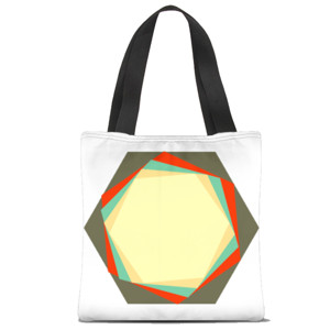 Tas Tote Fullprint Retro Segi Enam