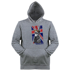 Jaket Hoodie Stylish Happy Dog - England Vintage Rock