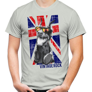 Kaos Stylish Happy Dog - England Vintage Rock