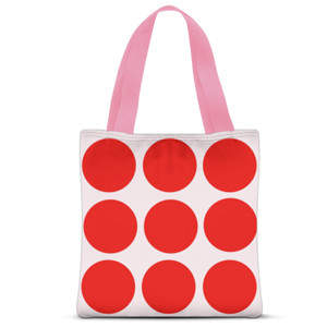 Tas Tote Fullprint Bulat merah