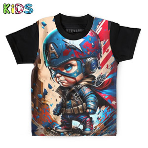 Kaos Anak Full-Print Avenger Kid Captain America