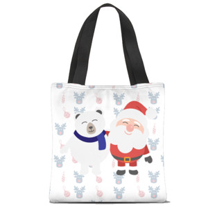 Tas Tote Fullprint santa klaus dan polar bear