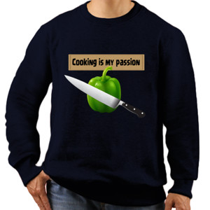 Jaket Sweater Cooking is my passion with pepper knife