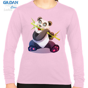 Kaos Funny Panda Eating Bamboo - Kaos Panda Keren