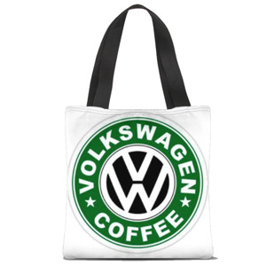 Tas Tote Fullprint Tote Bag Canvas - VW Coffee