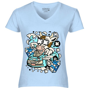Kaos Cow Blue