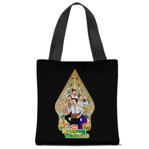 Tas Tote Fullprint bocil & dewasa hitam