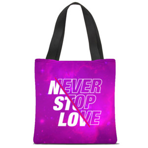 Tas Tote Fullprint never stop love