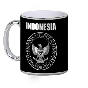 Mug Silver INDONESIA BHINNEKA TUNGGAL IKA NKRI HARGA MATI