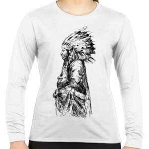 Kaos Native American - Indian Sketch