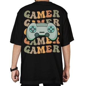 Kaos Oversize Konsol Game Gaming Tipografi Vintage