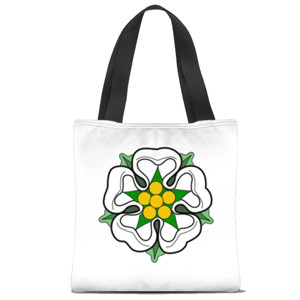 Tas Tote Fullprint Mawar Putih