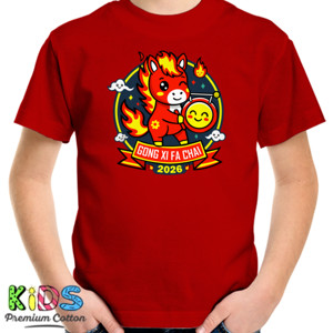 Kaos Gong Xi Fa Chai 2026 – Fire Horse Lucky T-Shirt