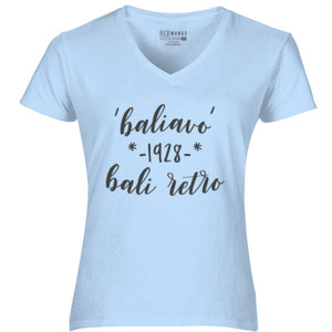 Kaos V-Neck "baliavo" Wanita