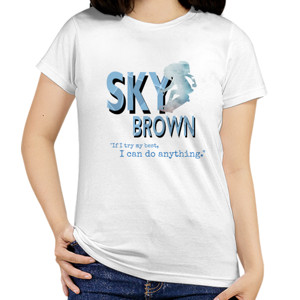 Kaos Sky Brown Little Girl Skateboarder's Quote