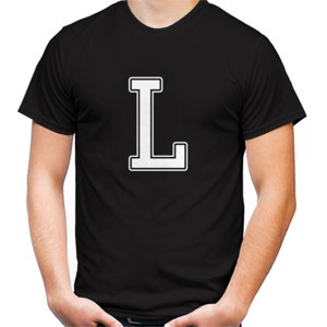 Kaos Kaos Hitam Huruf L Keren