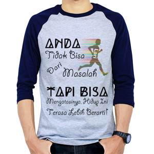 Kaos Raglan Kaos Motivasi Wirausaha/Kehidupan Tentang Masalah