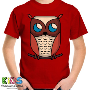 Kaos burung hantu lucu di atas dahan