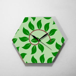 Jam Dinding Daun (Leaves)