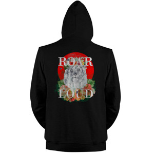 Jaket Hoodie Roar Out Loud, Lion on red moon (back side only)