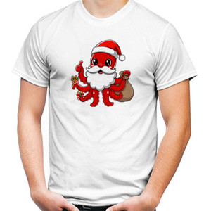 Kaos Kaos Natal Santa Octopus