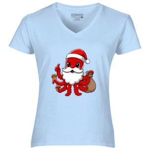 Kaos Kaos Natal Santa Octopus