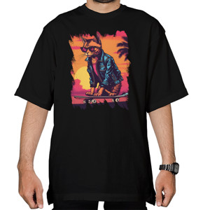 Kaos Oversize Kucing Skateboard 