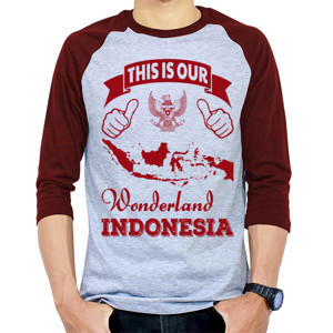 Kaos Raglan WONDERLAND INDONESIA | EXCLUSIVE 2 SIDED