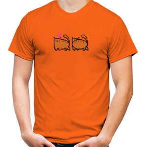 Kaos Kucing oren pixel art