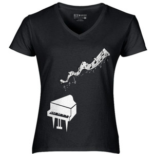 Kaos Kaos Motif Piano - Seri Alat Musik