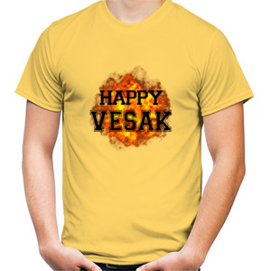 Kaos Kaos Pria Happy Vesak Kuning Mangga