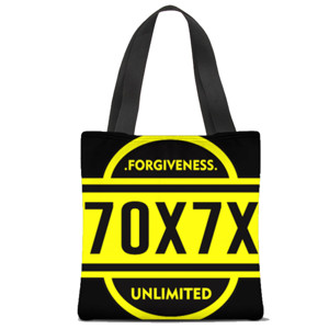 Tas Tote Fullprint memaafkan terus dan terus