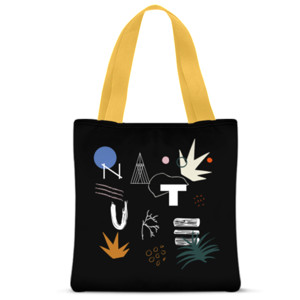 Tas Tote Fullprint nature black