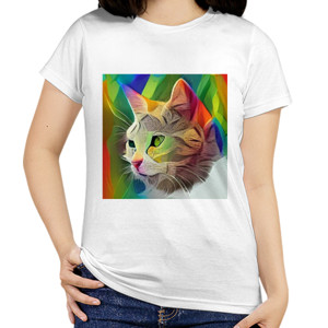 Kaos Kaos Wanita RedMango Kucing Warna-Warni