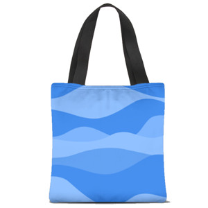 Tas Tote Fullprint Blue Wave Tote Bag