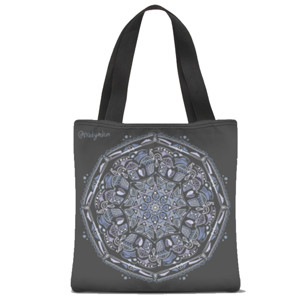Tas Tote Fullprint Purple Circle Pattern