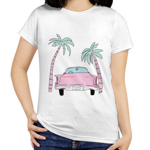 Kaos kaos palm beach pink car