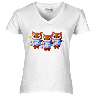 Kaos Kaos Kucing Lucu Coklat Ber Tiga