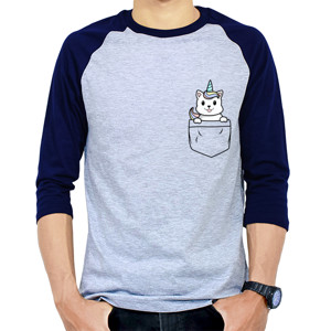 Kaos Raglan Unicorn Lucu di Kantong