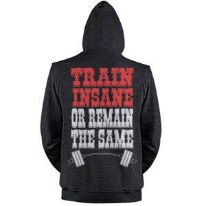 Jaket Hoodie TRAIN INSANE OR REMAIN THE SAME print belakang