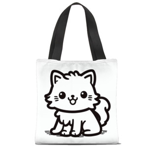 Tas Tote Fullprint Totebag Coloring Cat