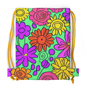 Tas Serut Fullprint Tas Serut Full Print Gambar Bunga 5