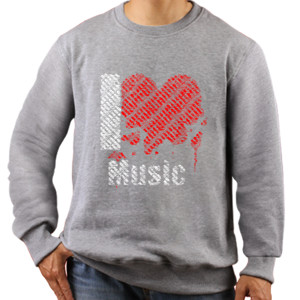 Jaket Sweater I Love Music - oil painting