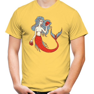 Kaos mermaid dan tengkorak
